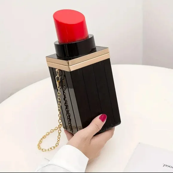 NEW Chic Mini Red Lipstick Shaped Crossbody Handbag - Picture 3 of 7